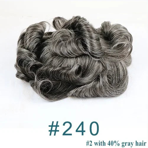 Natural Hairline 0.02mm Super Thin Skin 80-90%Density Invisible Men Toupee Light Brown Grey 1B80 Human Hair Capillary Prosthesis