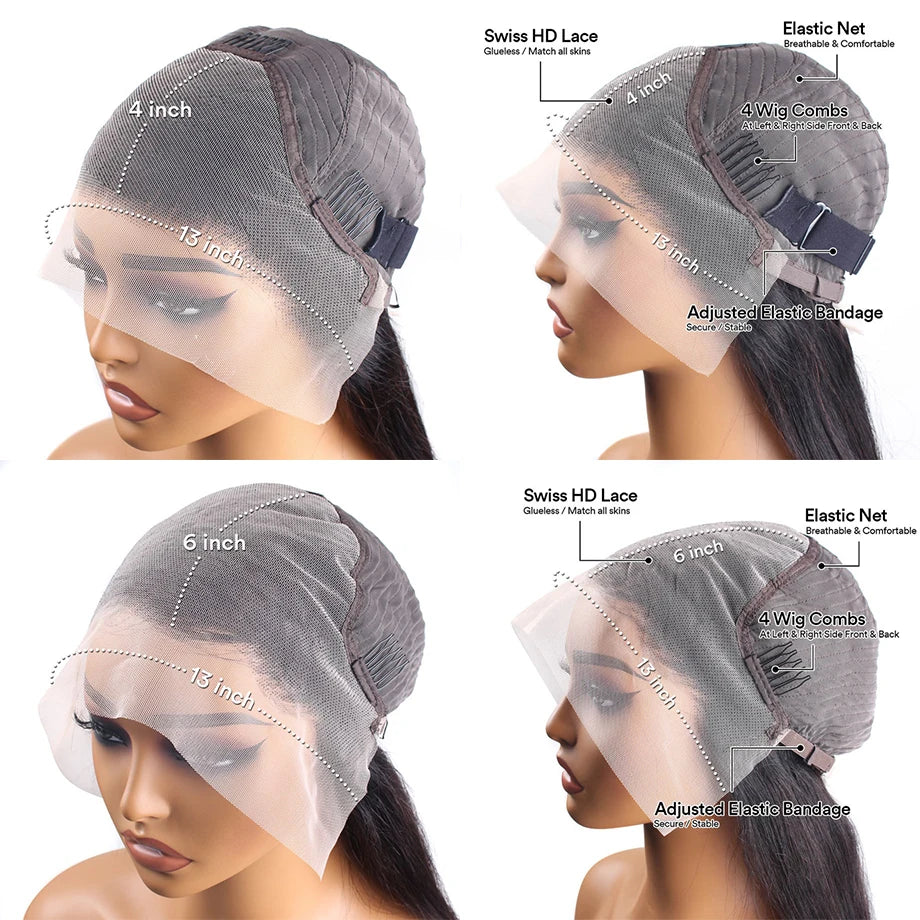 ginger hd lace wig 13x6 human hair 30 Inch Curl Lace Frontal Human Hair Wig 350 Colored Deep Wave Lace Front Wigs For Women