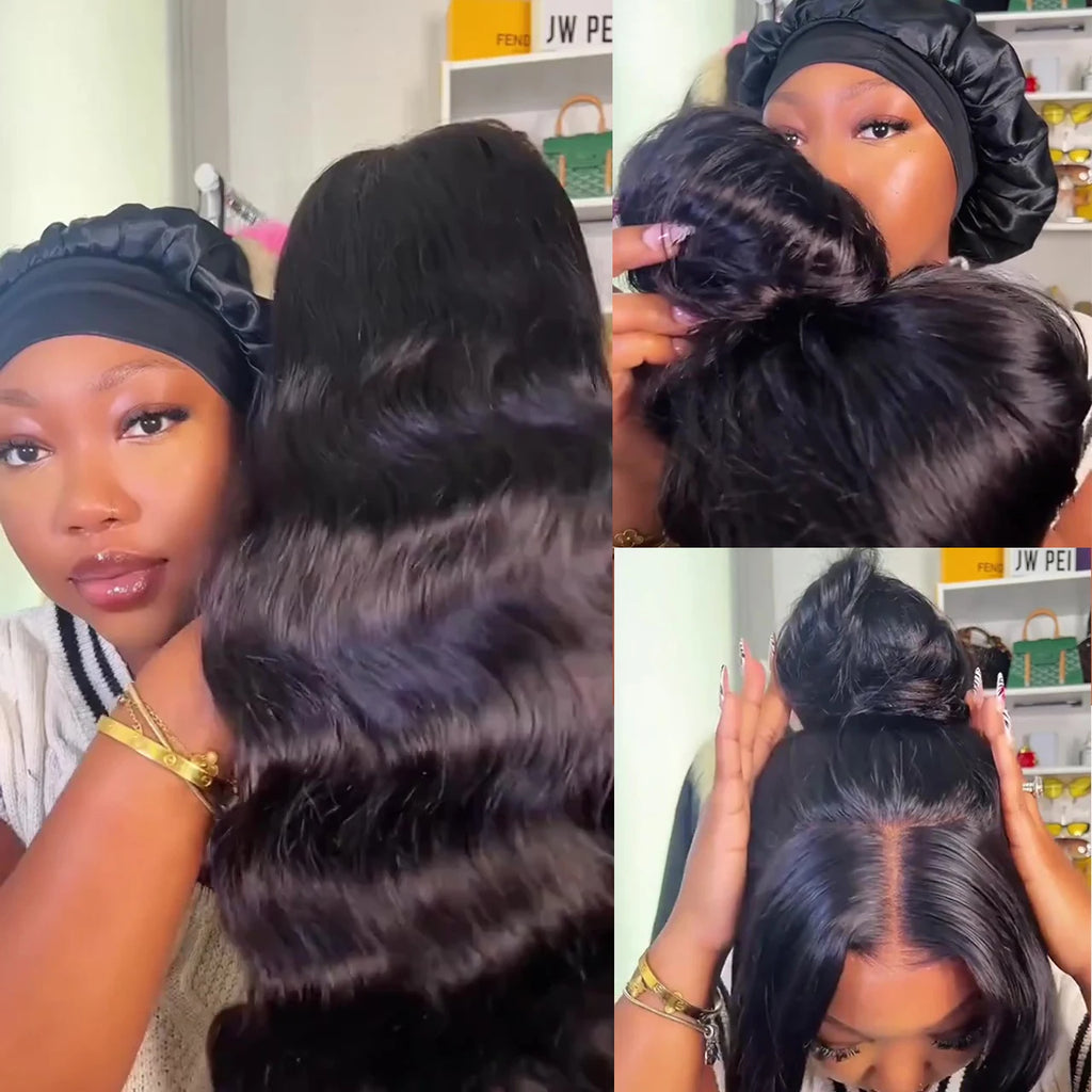 360 Lace Wigs with Drawstring 250% density Body Wave Human Hair wigs Hidden Strap Bone 36inch Lace Frontal Wigs