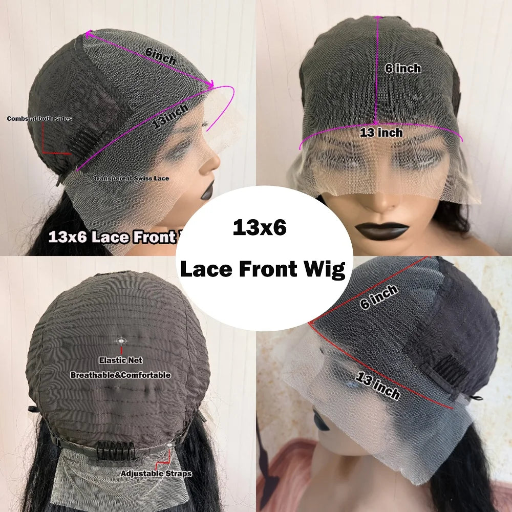 Glueless Body Wavy Fringe Wigs Black Blonde Highlight Pre Plucked 13x4 Silk Top Lace Front Wigs With Bangs 13x6/360 Lace Wigs