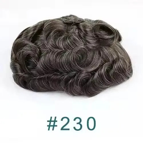 Natural Hairline 0.02mm Super Thin Skin 80-90%Density Invisible Men Toupee Light Brown Grey 1B80 Human Hair Capillary Prosthesis