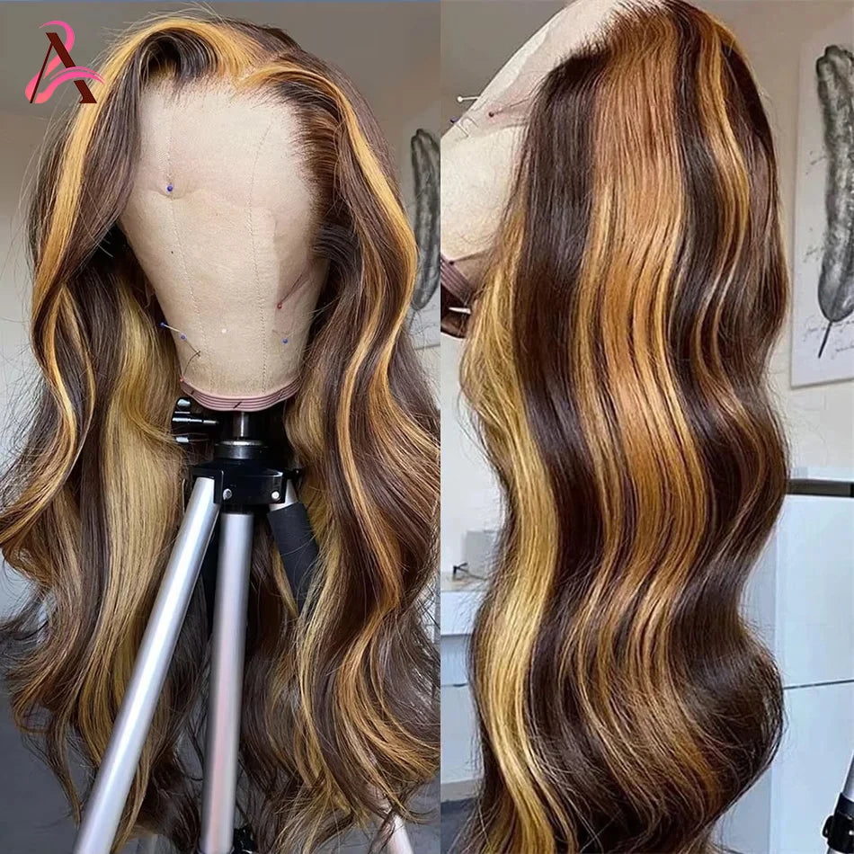 Highlight Wigs Human Hair 13x6 Body Wave Hd Lace Frontal Wig Human Hair Colored 13x4 Lace Front Human Hair Wig Ombre Honey Blond