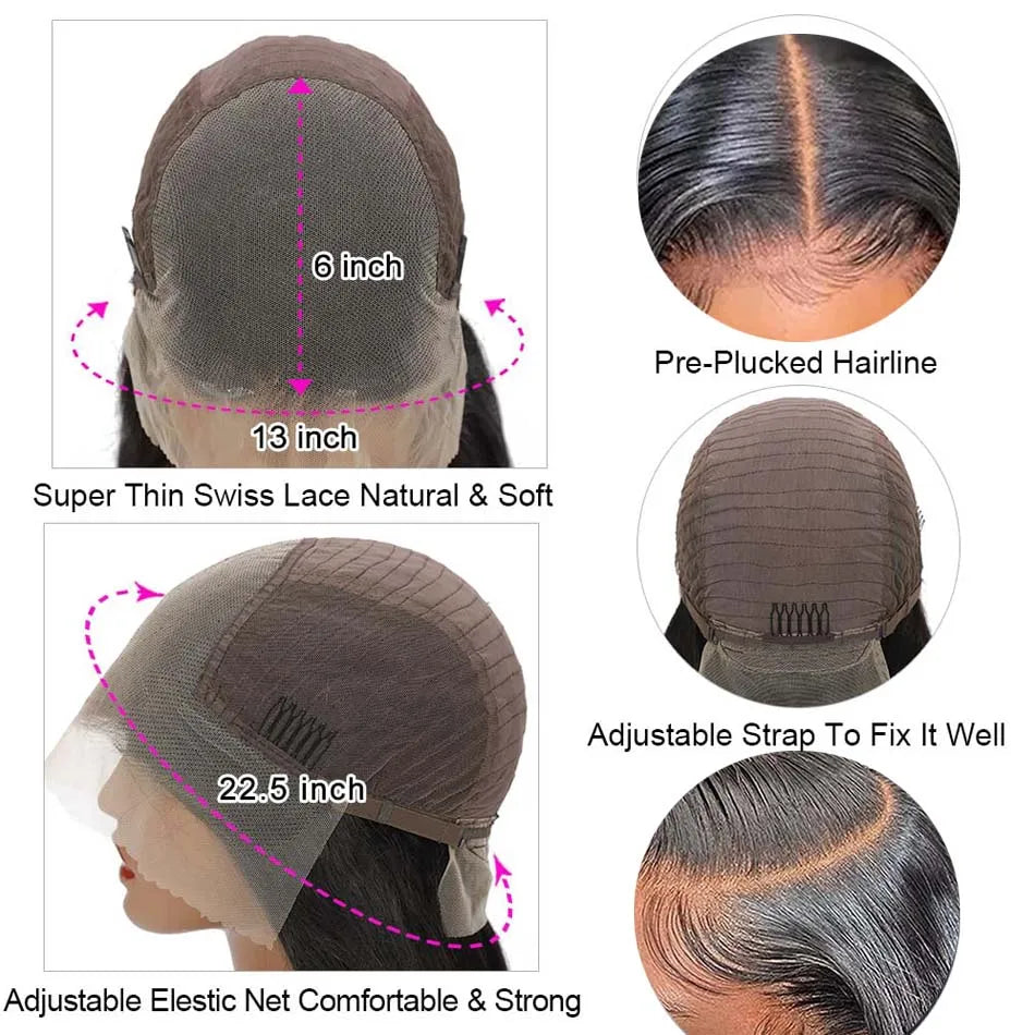 Combo Sale 2PC/Lot 13x6 HD Lace Front Human Hair Wigs Straight Glueless Wig Human Hair 13x6 Lace Front Wig for Black Women
