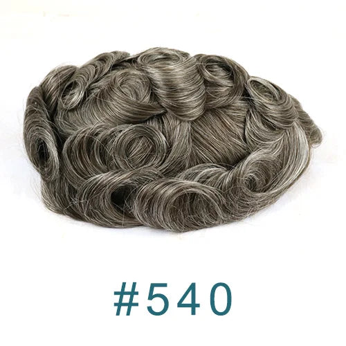 80%Density Old Man 1B80 Blonde Undetectable 0.02mm Ultra Thin Skin Vloop Men's Toupee Natural Hairline Microskin Hair System