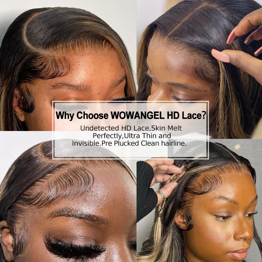 2/30 Highlight BOB Wigs 13x4 HD Lace Front Human Hair Wigs Glueless Ready to Go Wigs Body Wave 5x5 HD Lace Closure Wig Wavy Hair