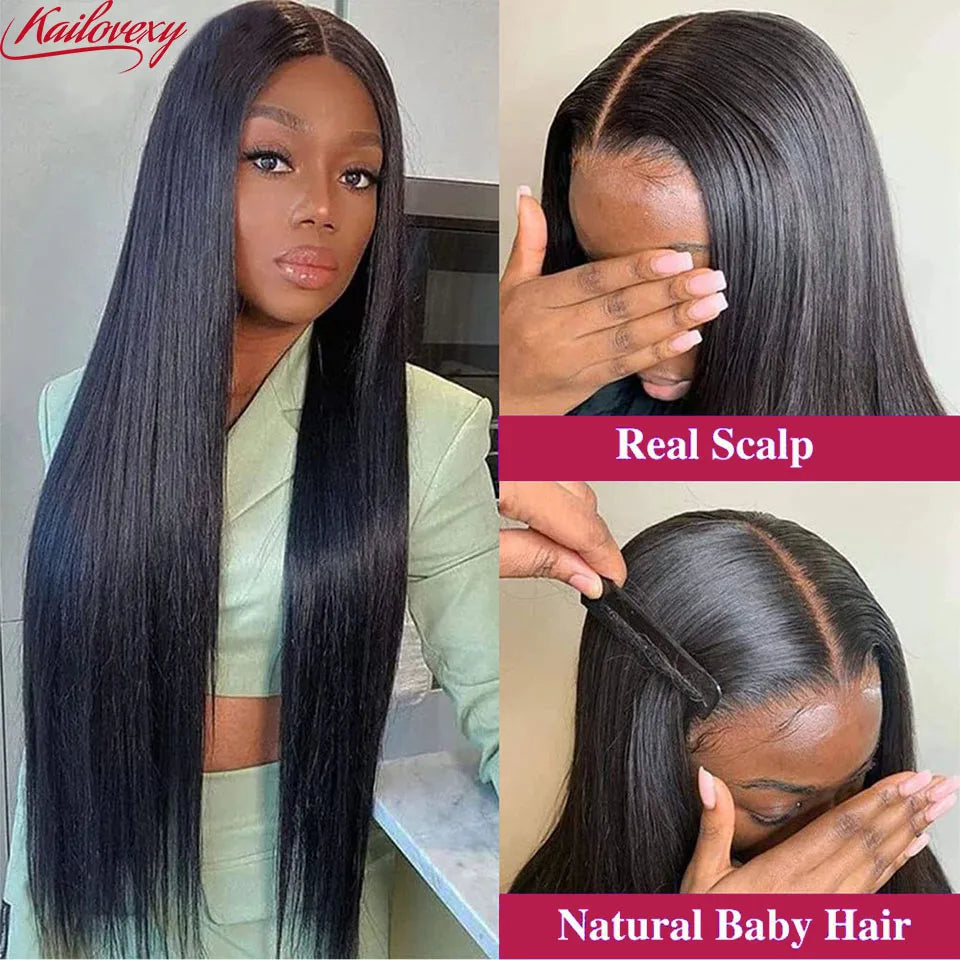 V Part Wig Human Hair Straight Upgrade U Part Wig for Women Clip in Half Wig Beginner Friendly No Lace No Glue No Sew in