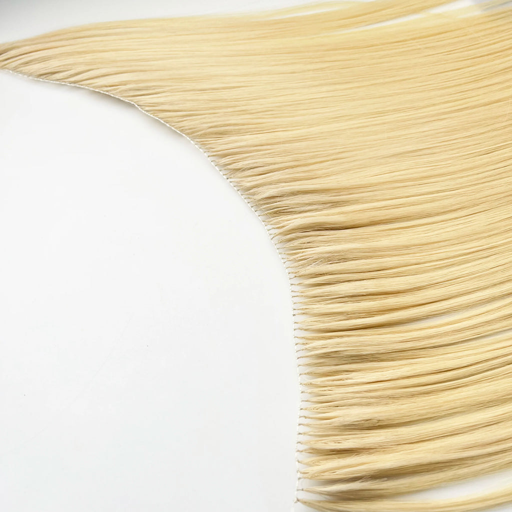 Kiikiigirl Invisible Feather Hair Extensions Feather Weft Hair Bundles Straight Blonde Human  Hair Weft 45cm 100strands