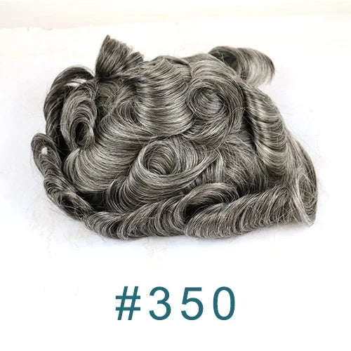 80%Density Old Man 1B80 Blonde Undetectable 0.02mm Ultra Thin Skin Vloop Men's Toupee Natural Hairline Microskin Hair System