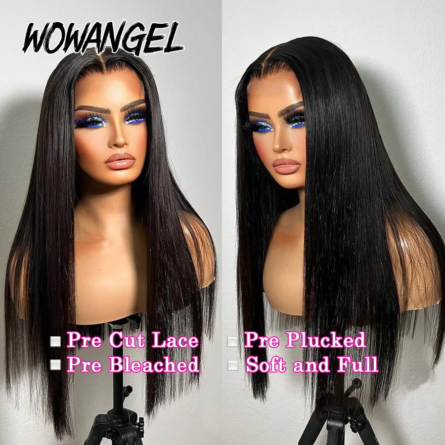 Bye Bye Knots Wigs 5x5 HD Lace Closure Wigs Natural Scalp 28inch Glueless Wigs Human Hair Ready to Wear Brazilian Hair For Woman