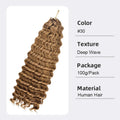 High Quality Human Hair Deep Wave Knotless Pre-Separated Braiding Crochet Hair Extensions 100g 14-26''Brazilian Virgin Remy Hair