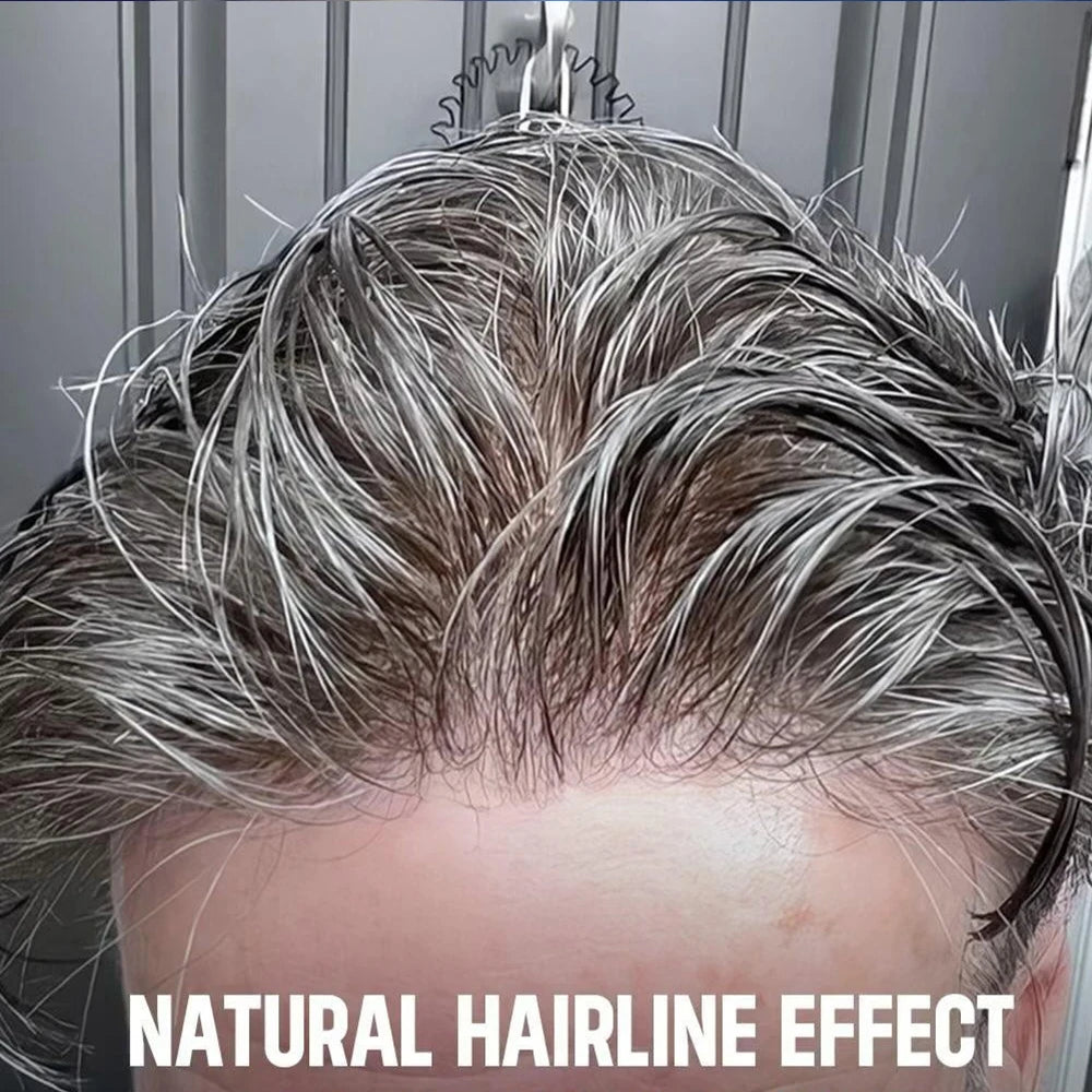 80%Density Old Man 1B80 Blonde Undetectable 0.02mm Ultra Thin Skin Vloop Men's Toupee Natural Hairline Microskin Hair System