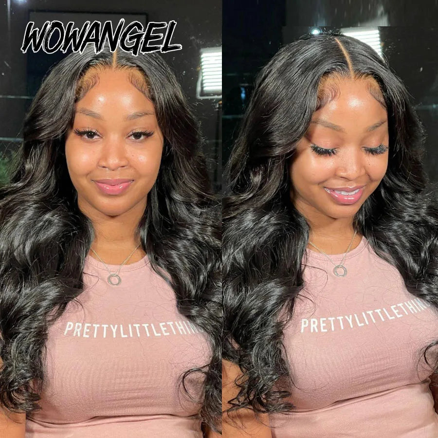 Wow Angel 7x7 HD Lace Closure Wigs 34inch Body Wave Wigs Remy Hair 6x6 HD Lace Closure Human Hair Wigs Pre Plucked Glueless Wigs