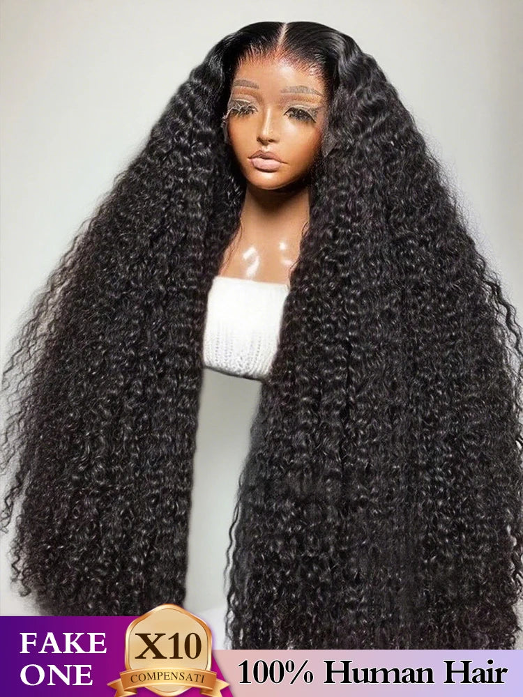 100% Human Hair 300% Density 40 Inch Wigs Kinky Curly Jerry Curly Human Hair Wig 13x4 13x6 HD Lace Frontal Wig 4x4 360 Brazilian