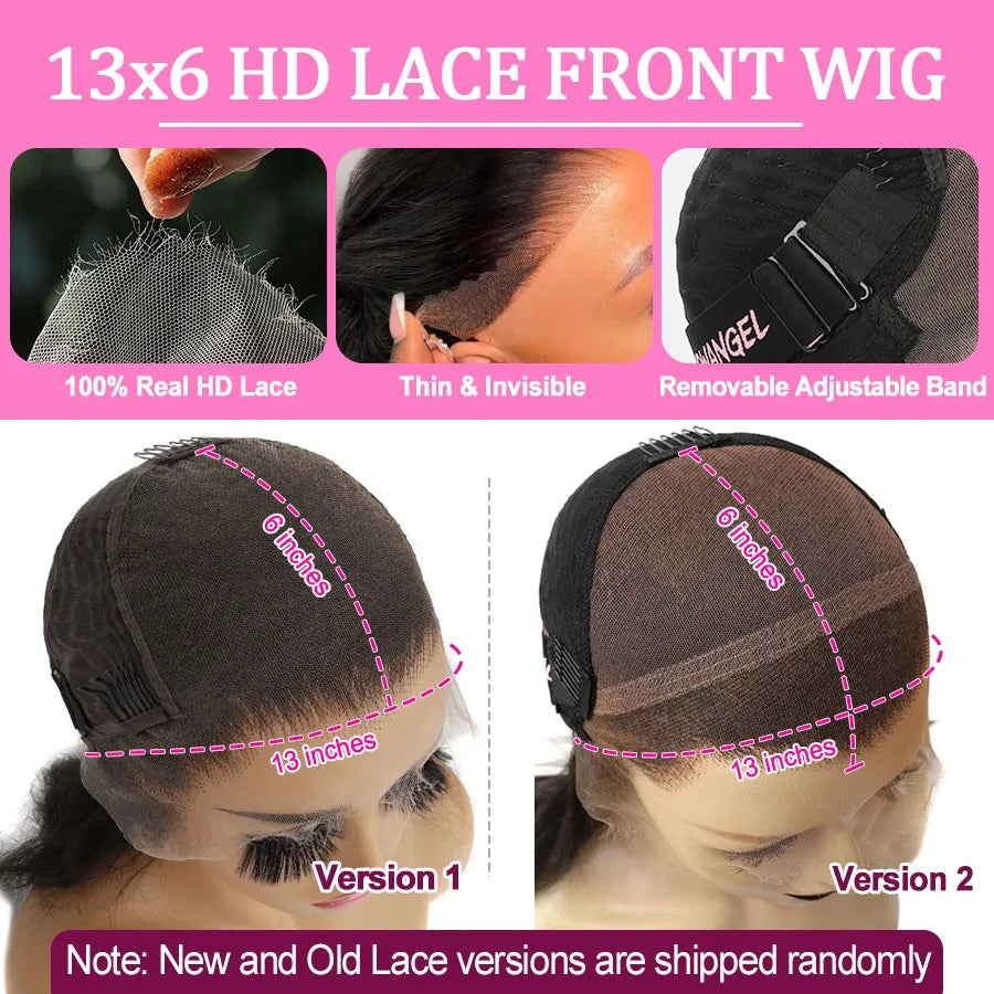 Wow Angel 250% Ombre Highlight Wig 13x6 HD Lace Front Wig Deep Part Body Wave Human Hair Wig Melt Skins Natural Scalp For Woman