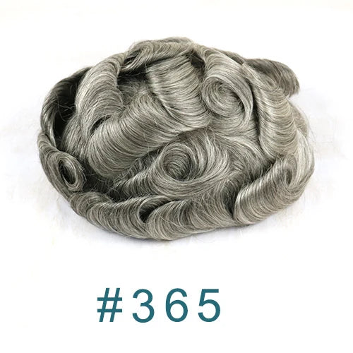 80%Density Old Man 1B80 Blonde Undetectable 0.02mm Ultra Thin Skin Vloop Men's Toupee Natural Hairline Microskin Hair System