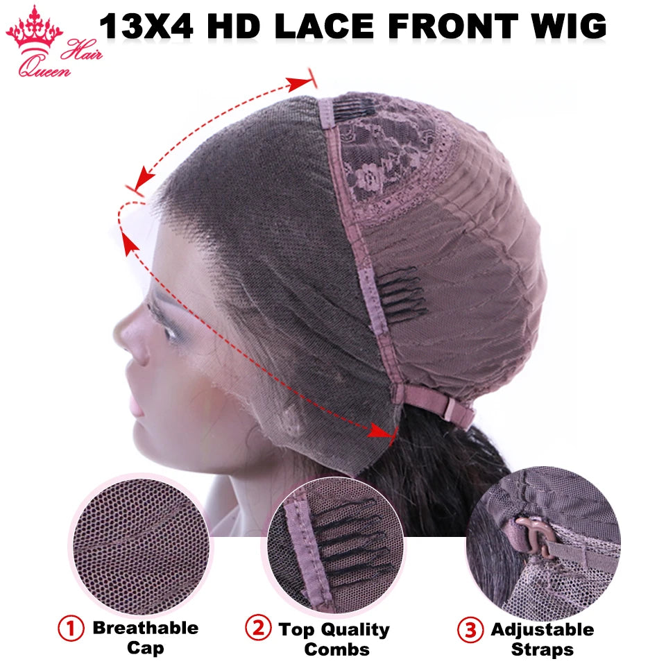 Invisible HD Lace Frontal Wig 13x4 Lace Front Wig Human Hair Bone Straight Transparent Lace Raw Human Hair Wigs Lace Closure Wig