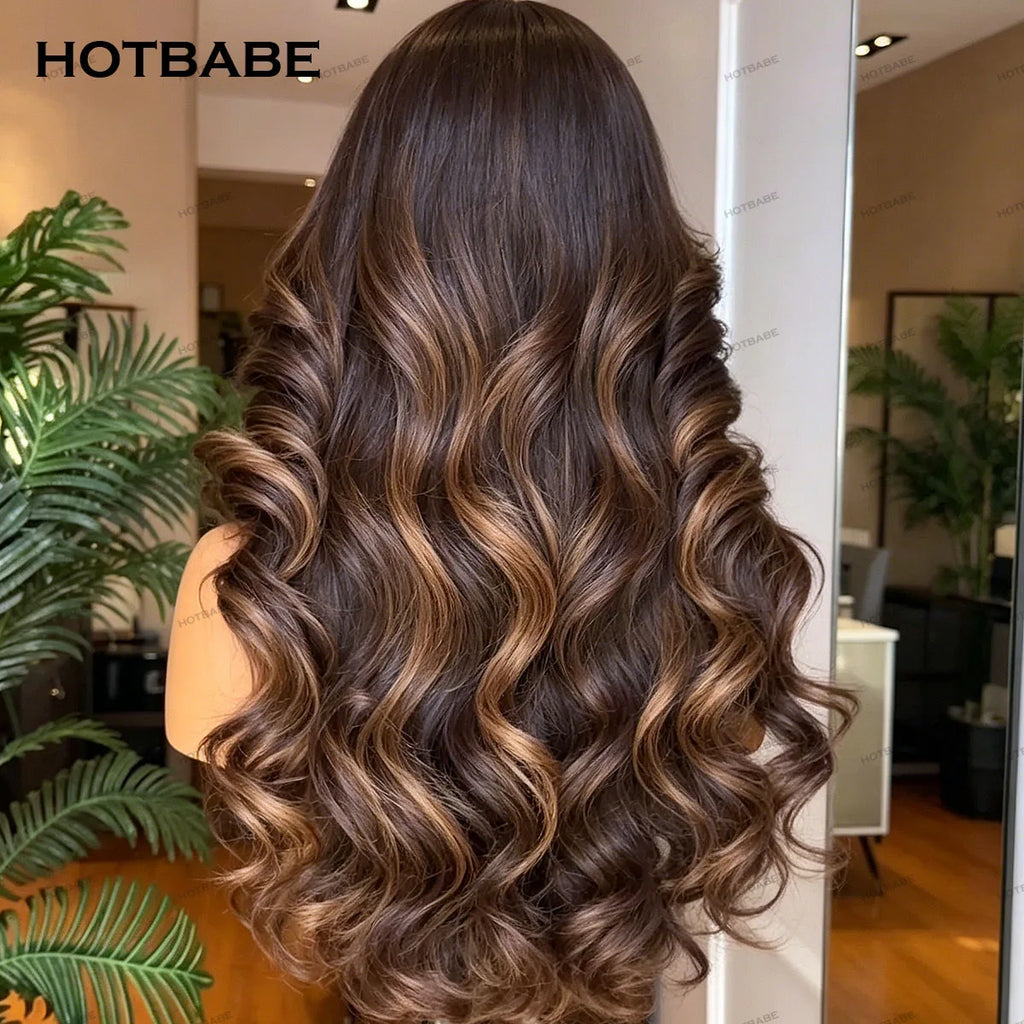 Glueless Wigs Human Hair Wear And Go 13×6 HD Lace Frontal Wig Highlight 1B/27 Body Wave 13×4/360 Lace PrePlucked With Baby Hair