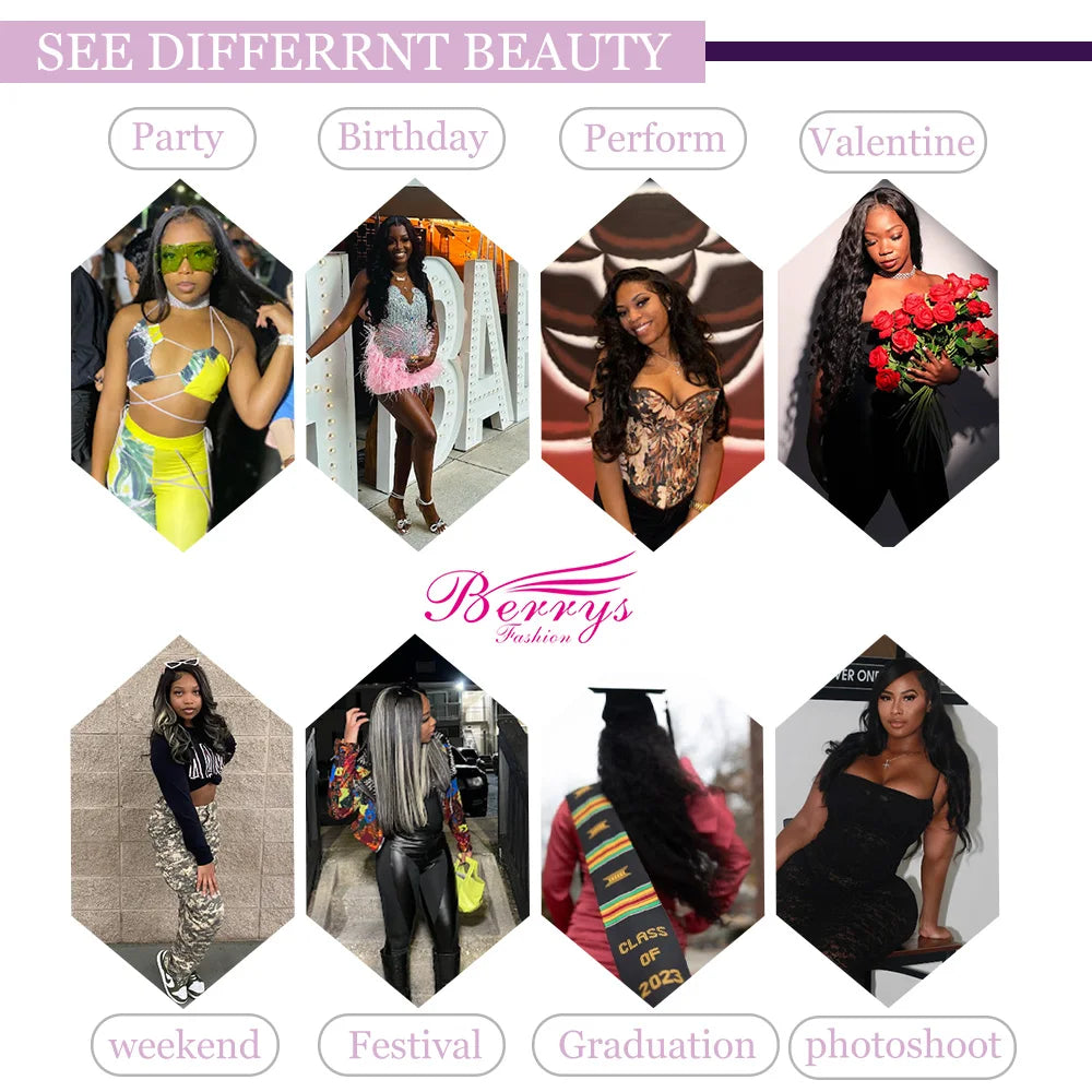 Berrys Straight 13x6 HD Lace Front Human Hair Wigs Pre Plucked 5x5 Lace Closure Wig And 13x4 Lace Frontal VietnameseWig 250%