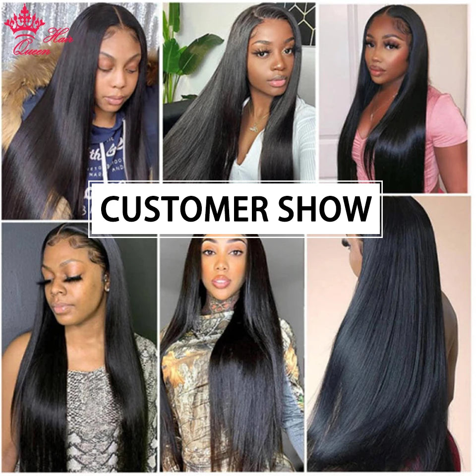 Queen Hair Bone Straight Real HD Lace Double Drawn FULL END Vietnamese Raw Hair Straight Pre Plucked Frontal Closure Wig