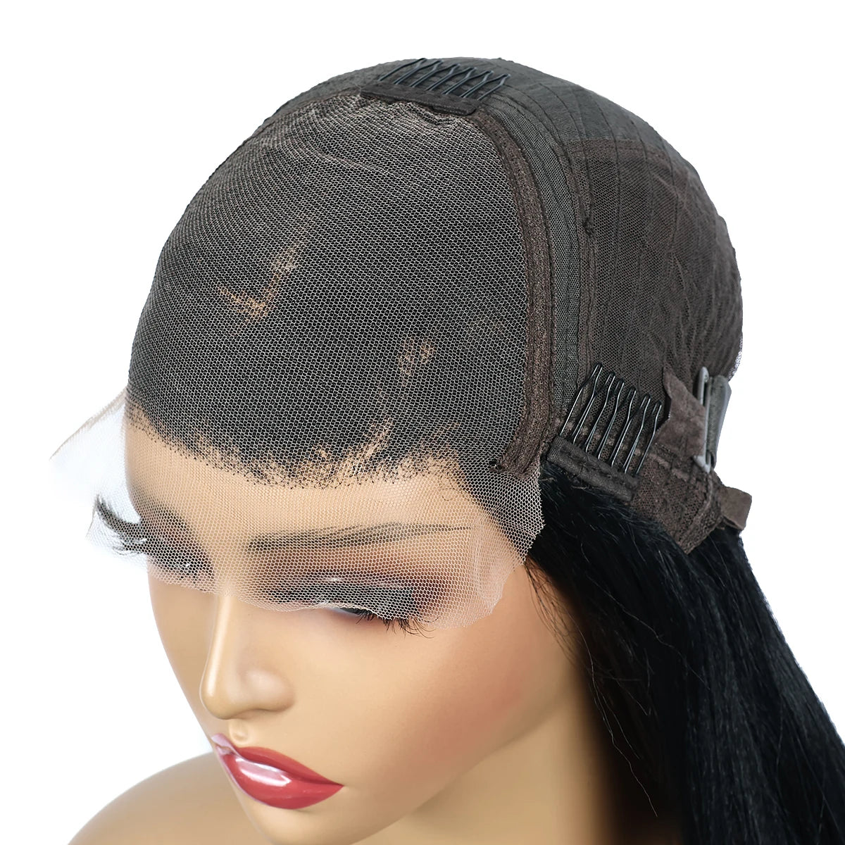 TB/118R Yaki Straight Lace Front Human Hair Wigs For Women High Density 5x5 Lace Front Wig Mixed Synthetic Human Hair Wig Sophie