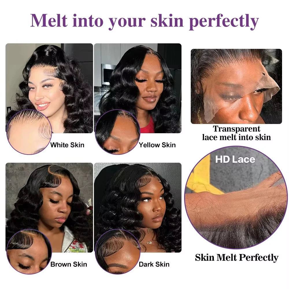 Melodie 40 Inch Loose Wave 13x6 HD Lace Frontal Wig Raw Hair Brazilian Deep Wave Curly Wigs Human Hair Preplucked For Women