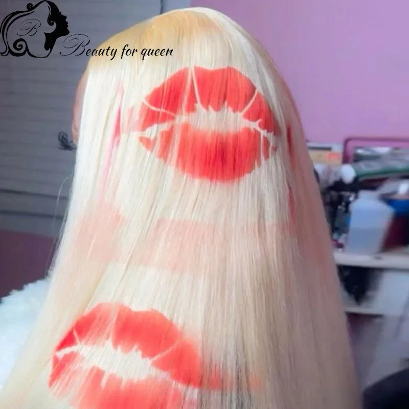 Colored Straight With Pattern High Quality Brazilian Human Hair Wig 13x4 HD Transparent Lace Frontal Wigs Pre Plucked Cosplay