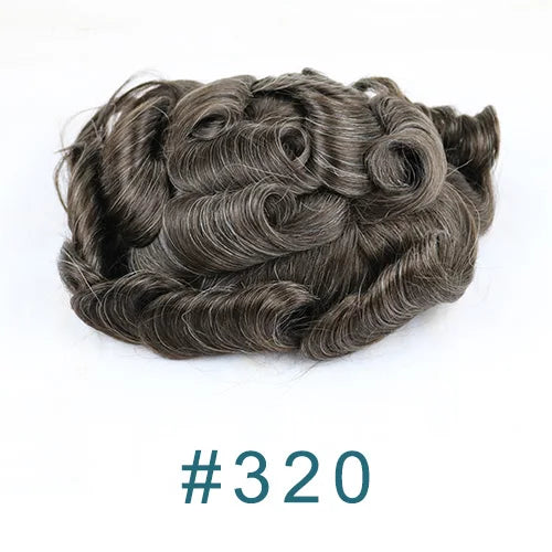 80%Density Old Man 1B80 Blonde Undetectable 0.02mm Ultra Thin Skin Vloop Men's Toupee Natural Hairline Microskin Hair System