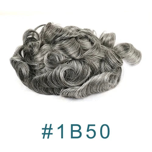 80%Density Old Man 1B80 Blonde Undetectable 0.02mm Ultra Thin Skin Vloop Men's Toupee Natural Hairline Microskin Hair System