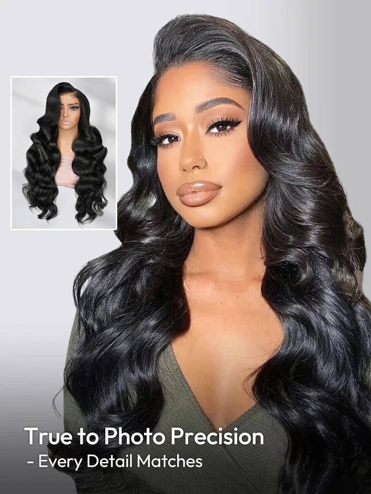 Alipearl Hair 6x8 Ultra Undetectable HD Lace Wig Side Part Glueless Body Wave Ready To Go Wig With Natural Black