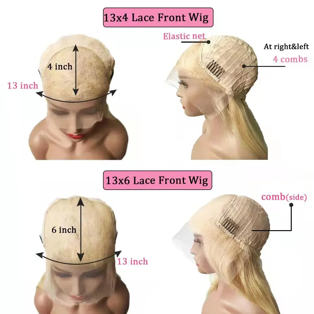 High Quality Human Hair Highlight Ash Blonde 13x6 Lace Frontal Transparent Lace Front Wigs Colored Straight Wigs for White Woman