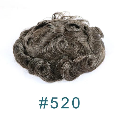 80%Density Old Man 1B80 Blonde Undetectable 0.02mm Ultra Thin Skin Vloop Men's Toupee Natural Hairline Microskin Hair System