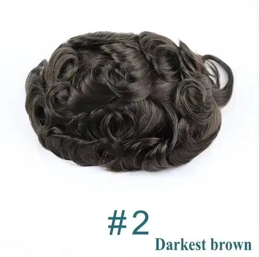 Natural Hairline 0.02mm Super Thin Skin 80-90%Density Invisible Men Toupee Light Brown Grey 1B80 Human Hair Capillary Prosthesis