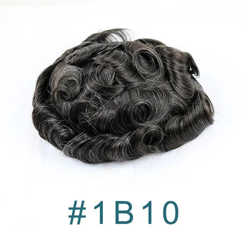 80%Density Old Man 1B80 Blonde Undetectable 0.02mm Ultra Thin Skin Vloop Men's Toupee Natural Hairline Microskin Hair System