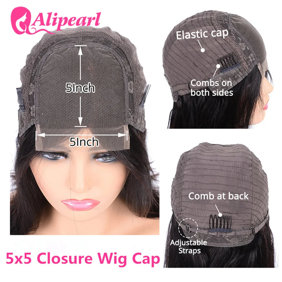 AliPearl Hair P18/613 Lace Front Wig Human Hair Highlight Straight Transparent Lace Front Wig For Women Peruvian 5x5 Closure Wi