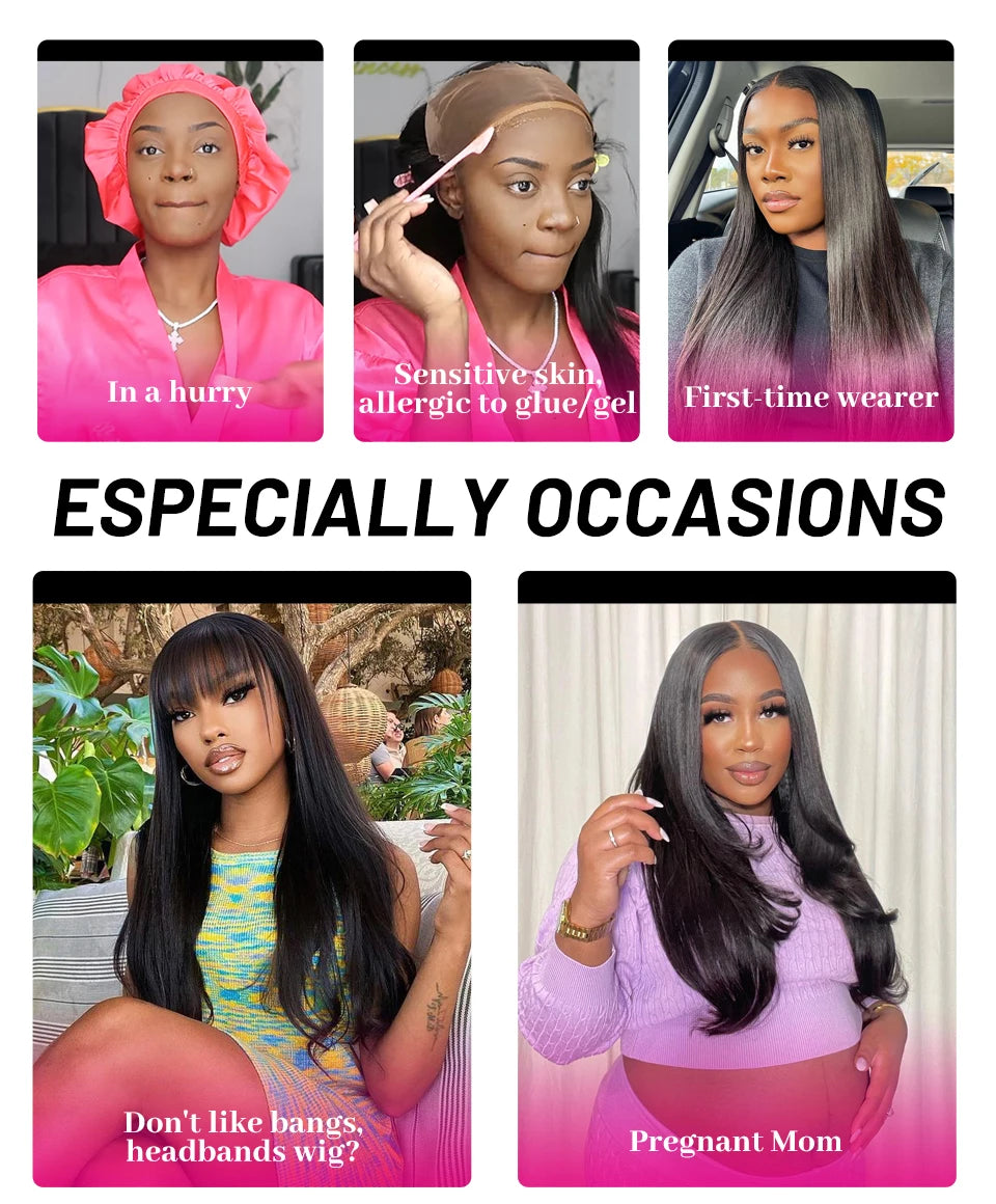 ISEE 360 Kinky Curly Wear Go Glueless Wig With Invisi Draw-strings Pre-Cut Lace Wear Go Wigs Pre-Bleached Knots  Human Hair Wig