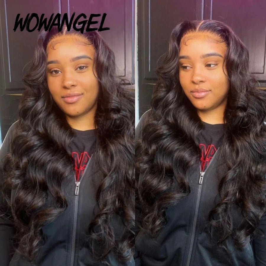 Wow Angel 7x7 HD Lace Closure Wigs 34inch Body Wave Wigs Remy Hair 6x6 HD Lace Closure Human Hair Wigs Pre Plucked Glueless Wigs