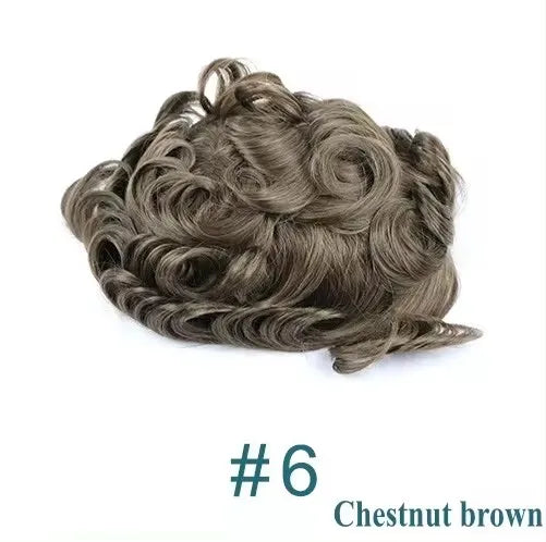 Natural Hairline 0.02mm Super Thin Skin 80-90%Density Invisible Men Toupee Light Brown Grey 1B80 Human Hair Capillary Prosthesis