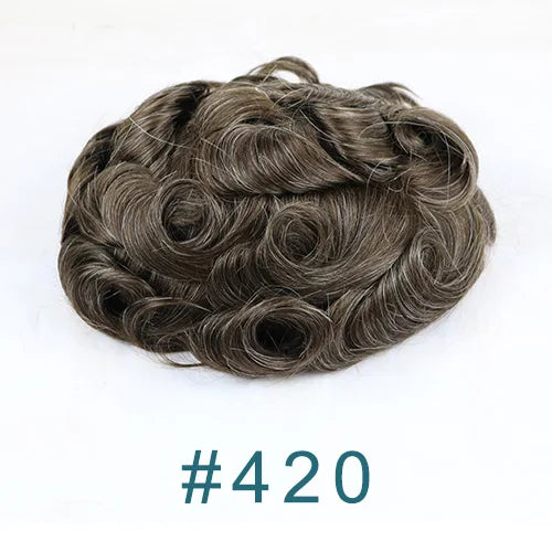 80%Density Old Man 1B80 Blonde Undetectable 0.02mm Ultra Thin Skin Vloop Men's Toupee Natural Hairline Microskin Hair System