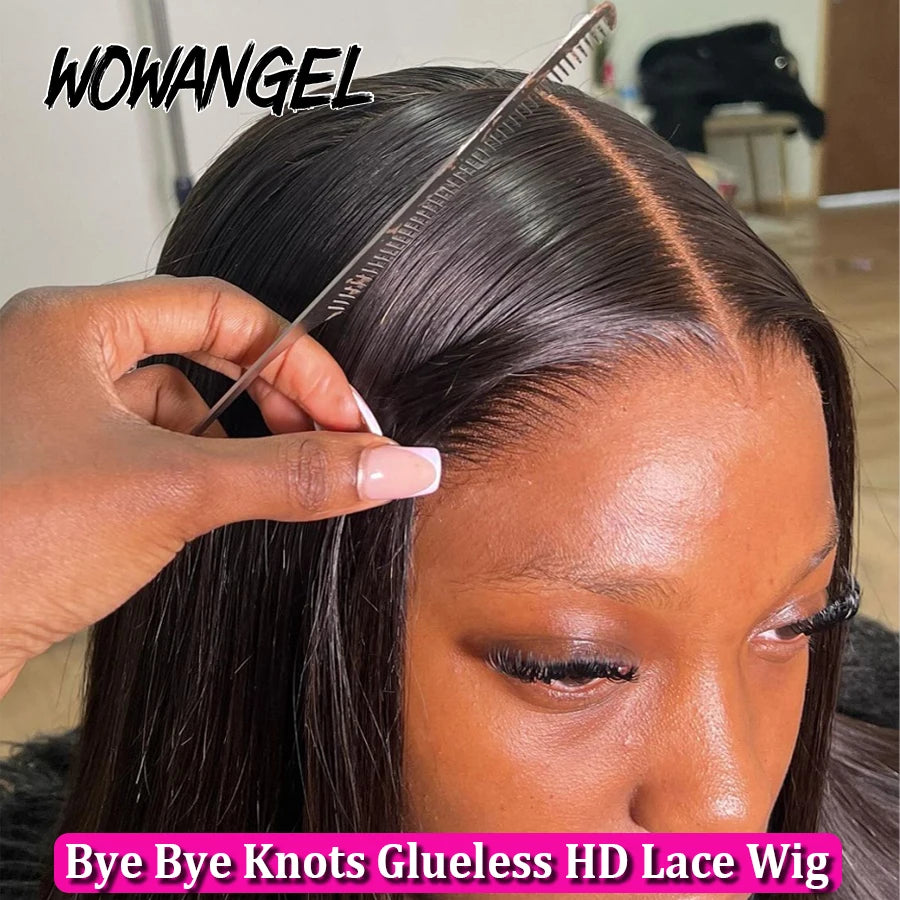 Bye Bye Knots Wigs 5x5 HD Lace Closure Wigs Natural Scalp 28inch Glueless Wigs Human Hair Ready to Wear Brazilian Hair For Woman