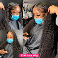 13x4 13x6 Transparent Loose Deep Wave Human Hair Wigs 30 32 34 Inch Deep Curly 4x4 Lace Closure Human Hair Wigs For Women 180%