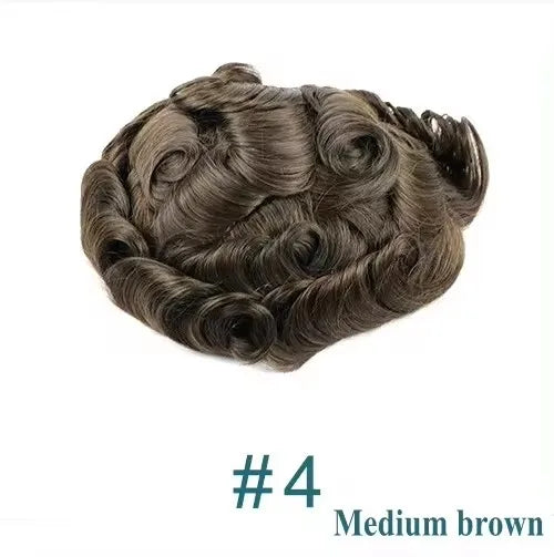Natural Hairline 0.02mm Super Thin Skin 80-90%Density Invisible Men Toupee Light Brown Grey 1B80 Human Hair Capillary Prosthesis