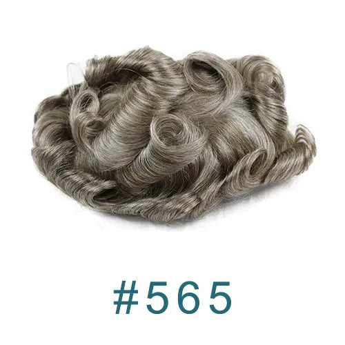80%Density Old Man 1B80 Blonde Undetectable 0.02mm Ultra Thin Skin Vloop Men's Toupee Natural Hairline Microskin Hair System
