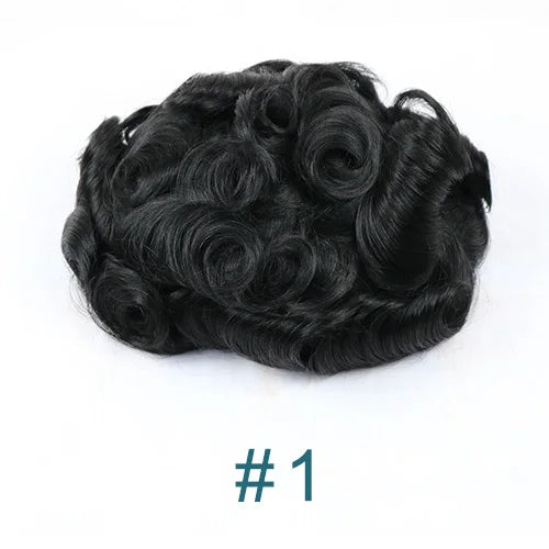 80%Density Old Man 1B80 Blonde Undetectable 0.02mm Ultra Thin Skin Vloop Men's Toupee Natural Hairline Microskin Hair System