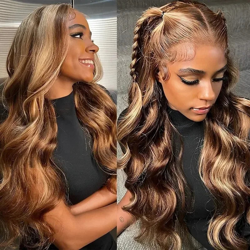 Highlight Wigs Human Hair 13x6 Body Wave Hd Lace Frontal Wig Human Hair Colored 13x4 Lace Front Human Hair Wig Ombre Honey Blond