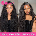 AliPearl Hair Real HD Lace Front Human Hair Wigs Pre Plucked Water Wave 5x5 HD Transparent Lace Wigs Peruvian Hair For Woman