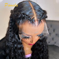 Super Double Drawn 250% Density Curly 13X6 HD Transparent Lace Front Braided Glueless Wig Pre Plucked Human Hair Ready To Wear