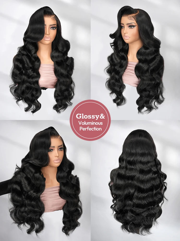 Alipearl Hair 6x8 Ultra Undetectable HD Lace Wig Side Part Glueless Body Wave Ready To Go Wig With Natural Black