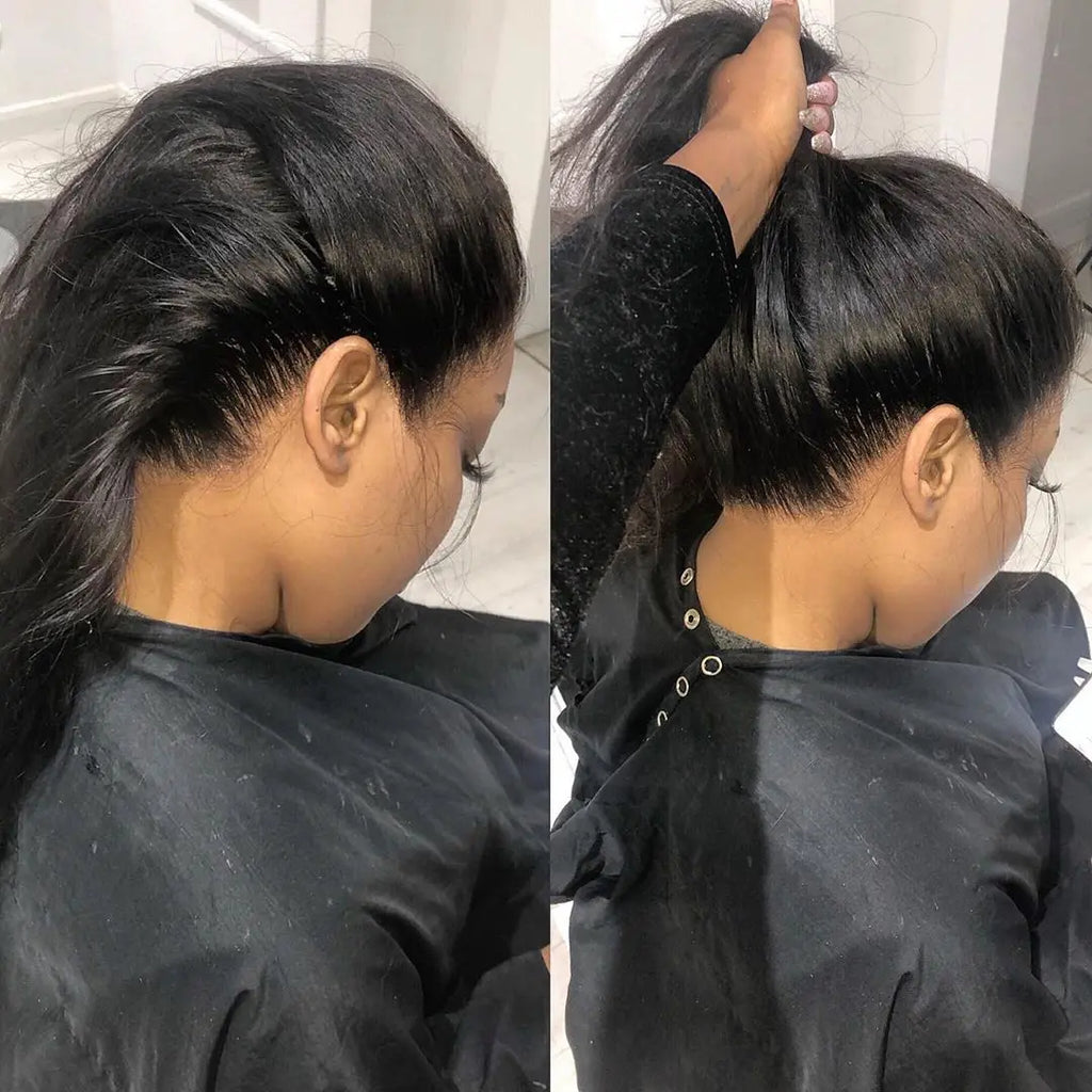 13x6 HD Full Lace Frontal Wigs 250% Invisible HD Lace Front Human Hair Wigs  Straight Melt Skins Pre Plucked Brazilian Hair Wig