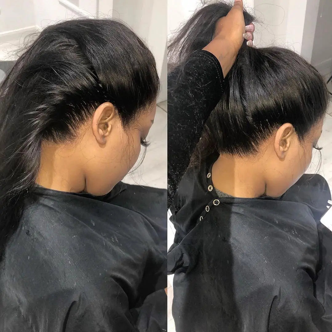 13x6 HD Full Lace Frontal Wigs 250% Invisible HD Lace Front Human Hair Wigs  Straight Melt Skins Pre Plucked Brazilian Hair Wig
