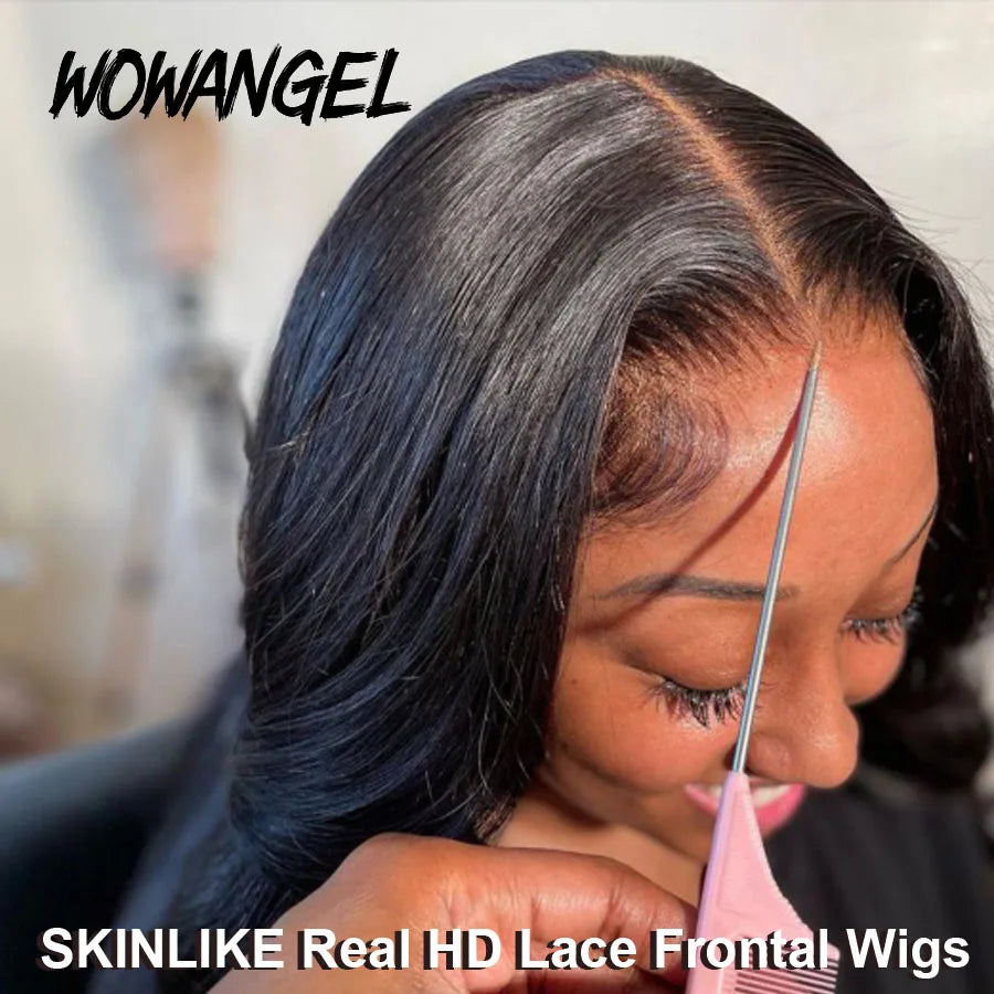 Wowangel 13x6 Full Lace Frontal Wig HD Lace Frontal Wigs Body Wave Human Hair Wigs 250% HD Lace Closure Wigs Melt Skins Glueless
